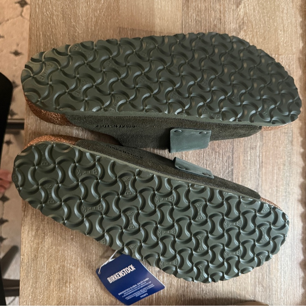 Birkenstock Olive Suede Kyoto Sandals - Picture 3 of 3